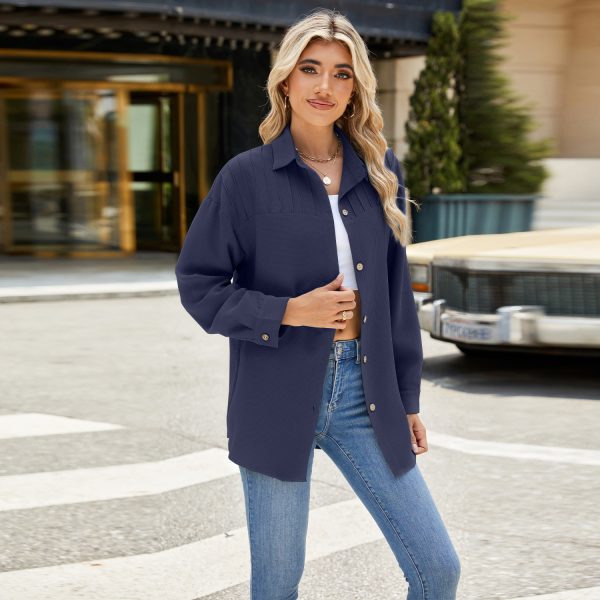 Women's Loose Long-Sleeved Shirt – Casual Button-Up Coat - Image 4