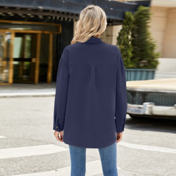Women's Loose Long-Sleeved Shirt – Casual Button-Up Coat - Image 7